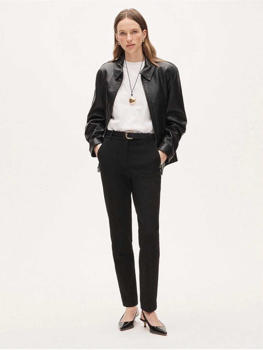 NWT J. CREW Cameron Slim Cropped Black Pants four-season stretch Size 10